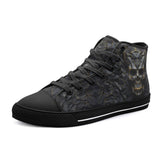 High-Top Canvas Shoes Skull on Polygonal Shapes