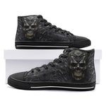 High-Top Canvas Shoes Skull on Polygonal Shapes