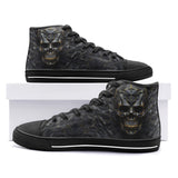 High-Top Canvas Shoes Skull on Polygonal Shapes