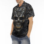 Men's Polo Shirt Skull on Polygonal Shapes