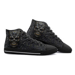 High-Top Canvas Shoes Skull on Polygonal Shapes