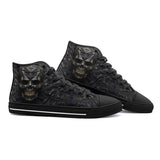 High-Top Canvas Shoes Skull on Polygonal Shapes