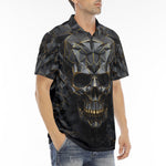 Men's Polo Shirt Skull on Polygonal Shapes