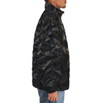Down-Padded Puffer Jacket Skull on Polygonal Shapes