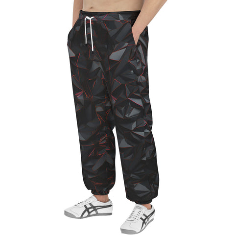 Men's Sweatpants Red Metal Polygons