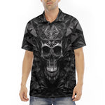 Men's Polo Shirt Silver Skull Polygons