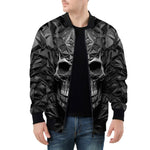 Bomber Jacket Silver Skull Polygons