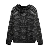 Men's Zip Up Hoodie Silver Skull Polygons