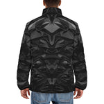 Down-Padded Puffer Jacket Silver Skull Polygons