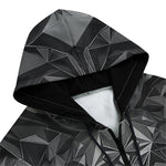 Men's Zip Up Hoodie Silver Skull Polygons