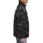Down-Padded Puffer Jacket Silver Skull Polygons