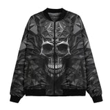 Bomber Jacket Silver Skull Polygons