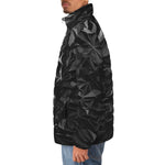 Down-Padded Puffer Jacket Silver Skull Polygons