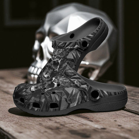 Classic Clogs Silver Skull Polygons
