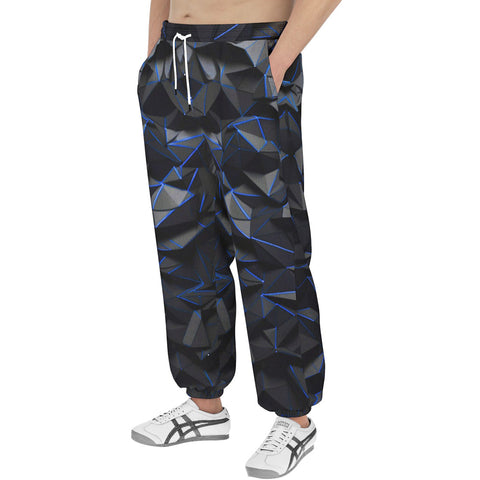 Men's Sweatpants Blue Polygons