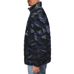 Down-Padded Puffer Jacket Blue Skull Polygons