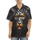 Hawaiian Shirt Lion Black Polygons