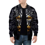 Bomber Jacket Lion Black Polygons