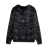 Men's Zip Up Hoodie Lion Black Polygons