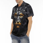 Men's Polo Shirt Lion Black Polygons