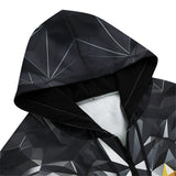 Men's Zip Up Hoodie Lion Black Polygons