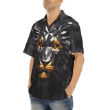 Hawaiian Shirt Lion Black Polygons