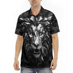 Men's Polo Shirt Black Metal Lion Shapes