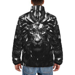Down-Padded Puffer Jacket Black Metal Lion Shapes