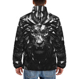 Down-Padded Puffer Jacket Black Metal Lion Shapes