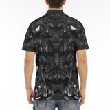 Men's Polo Shirt Black Metal Lion Shapes