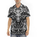 Men's Polo Shirt Silver Lion Face