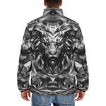 Down-Padded Puffer Jacket Silver Lion Face