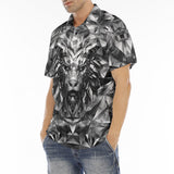 Men's Polo Shirt Silver Lion Face