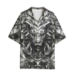 Hawaiian Shirt Silver Lion Face