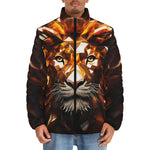 Down-Padded Puffer Jacket Lion Gems Crystals Shapes