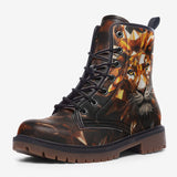 Leather Boots Lion Gems Crystals Shapes