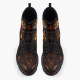 Casual Leather Chunky Boots Lion Gems Crystals Shapes