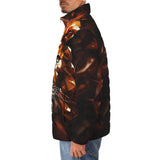 Down-Padded Puffer Jacket Lion Gems Crystals Shapes