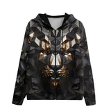 Men's Zip Up Hoodie 3D Lion Geometric Polygons