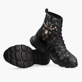 Casual Leather Chunky Boots 3D Lion Geometric Polygons