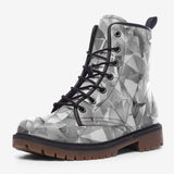 Leather Boots Shine Chrome Polygonal Shapes