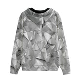 Men's Zip Up Hoodie Shine Chrome Polygonal Shapes