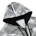 Men's Zip Up Hoodie Shine Chrome Polygonal Shapes