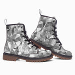 Leather Boots Shine Chrome Polygonal Shapes