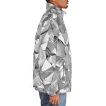 Down-Padded Puffer Jacket Shine Chrome Polygonal Shapes