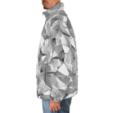 Down-Padded Puffer Jacket Shine Chrome Polygonal Shapes