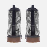 Leather Boots Shine Chrome Polygonal Shapes