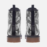 Leather Boots Shine Chrome Polygonal Shapes