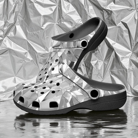 Classic Clogs Shine Chrome Polygonal Shapes