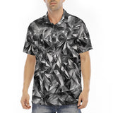 Men's Polo Shirt Silver Triangular Shapes